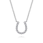 14K White Gold Diamond Horseshoe Pendant Necklace - NK8056W45JJ-Gabriel & Co.-Renee Taylor Gallery