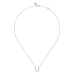 14K White Gold Diamond Horseshoe Pendant Necklace - NK8056W45JJ-Gabriel & Co.-Renee Taylor Gallery