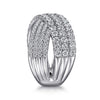 14K White Gold Diamond Ladies' Criss Cross Ring - LR52466W45JJ-Gabriel & Co.-Renee Taylor Gallery