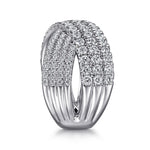 14K White Gold Diamond Ladies' Criss Cross Ring - LR52466W45JJ-Gabriel & Co.-Renee Taylor Gallery