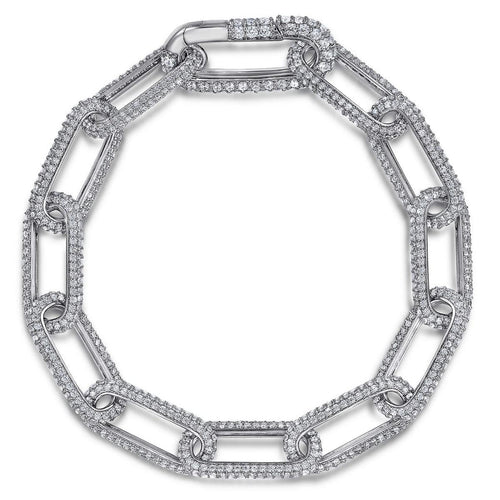 14K White Gold Diamond Link Bracelet – TB4847-75W45JJ-Gabriel & Co.-Renee Taylor Gallery