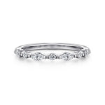 14K White Gold Diamond Matching Wedding Band - WB16497M8W44JJ-Gabriel & Co.-Renee Taylor Gallery