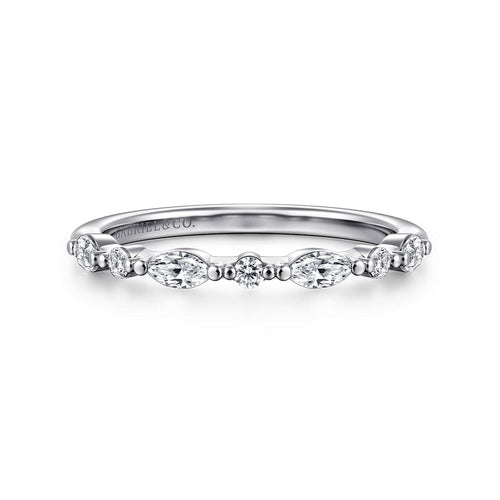14K White Gold Diamond Matching Wedding Band - WB16497M8W44JJ-Gabriel & Co.-Renee Taylor Gallery
