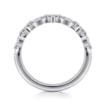 14K White Gold Diamond Matching Wedding Band - WB16497M8W44JJ-Gabriel & Co.-Renee Taylor Gallery