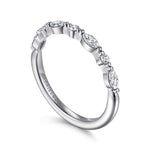 14K White Gold Diamond Matching Wedding Band - WB16497M8W44JJ-Gabriel & Co.-Renee Taylor Gallery