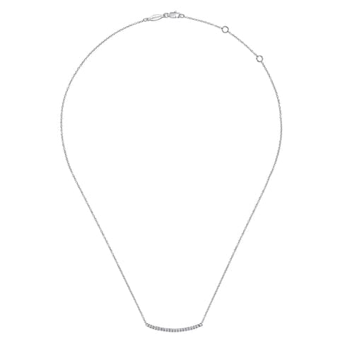14K White Gold 18" Diamond Pavé Curved Bar Necklace - NK4273W45JJ-Gabriel & Co.-Renee Taylor Gallery