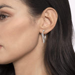 14K White Gold Diamond Spike Bypass Hoop Earrings – EG15381W45JJ-Gabriel & Co.-Renee Taylor Gallery