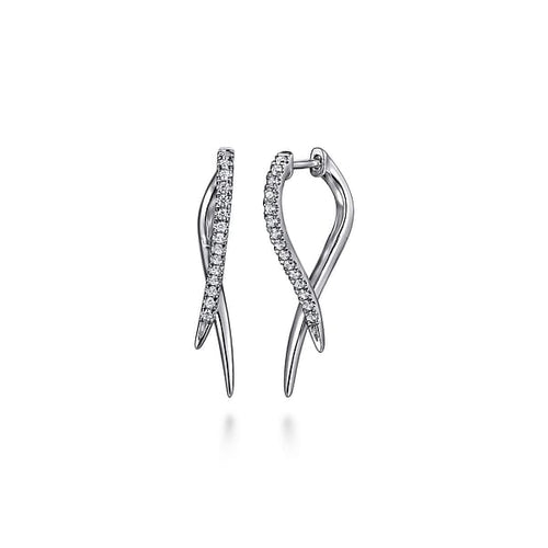 14K White Gold Diamond Spike Drop Earrings - EG15327W45JJ-Gabriel & Co.-Renee Taylor Gallery