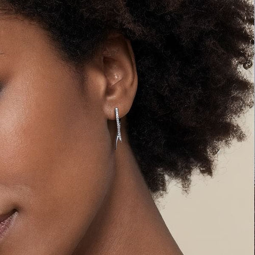 14K White Gold Diamond Spike Drop Earrings - EG15327W45JJ-Gabriel & Co.-Renee Taylor Gallery