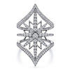 14K White Gold Diamond Starburst Chevron Statement Ring - LR52013W45JJ-Gabriel & Co.-Renee Taylor Gallery