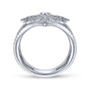 14K White Gold Diamond Starburst Chevron Statement Ring - LR52013W45JJ-Gabriel & Co.-Renee Taylor Gallery