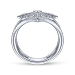 14K White Gold Diamond Starburst Chevron Statement Ring - LR52013W45JJ-Gabriel & Co.-Renee Taylor Gallery