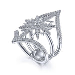 14K White Gold Diamond Starburst Chevron Statement Ring - LR52013W45JJ-Gabriel & Co.-Renee Taylor Gallery
