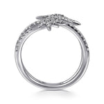 14K White Gold Diamond Starburst RD Wrap Ladies Ring Kaslique Collection - LR52608W45JJ-Gabriel & Co.-Renee Taylor Gallery