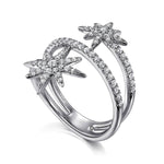 14K White Gold Diamond Starburst RD Wrap Ladies Ring Kaslique Collection - LR52608W45JJ-Gabriel & Co.-Renee Taylor Gallery