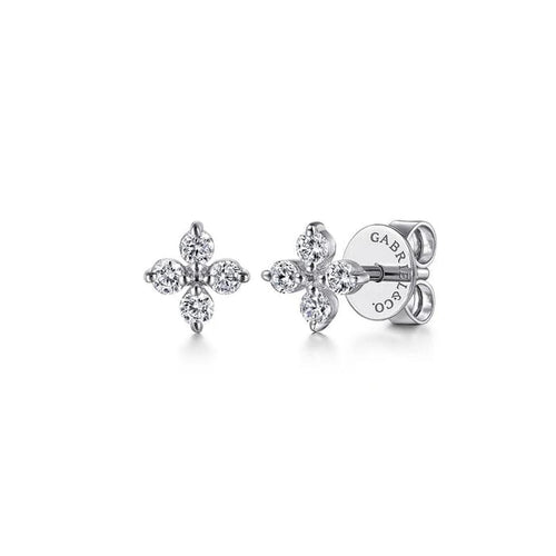 14K White Gold Diamond Stud Earrings - EG14959W45JJ-Gabriel & Co.-Renee Taylor Gallery
