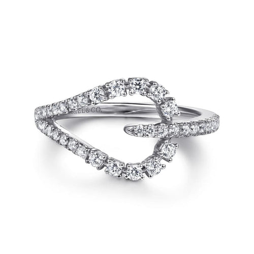 14K White Gold Diamond Teardrop Link Ring – LR52966W45JJ-Gabriel & Co.-Renee Taylor Gallery