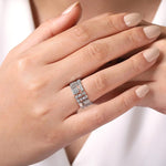 14K White Gold Diamond Wide Band Ring – LR52216W44JJ-Gabriel & Co.-Renee Taylor Gallery
