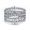 14K White Gold Diamond Wide Band Ring - LR52747W45JJ-Gabriel & Co.-Renee Taylor Gallery