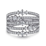 14K White Gold Diamond Wide Band Ring - LR52747W45JJ-Gabriel & Co.-Renee Taylor Gallery