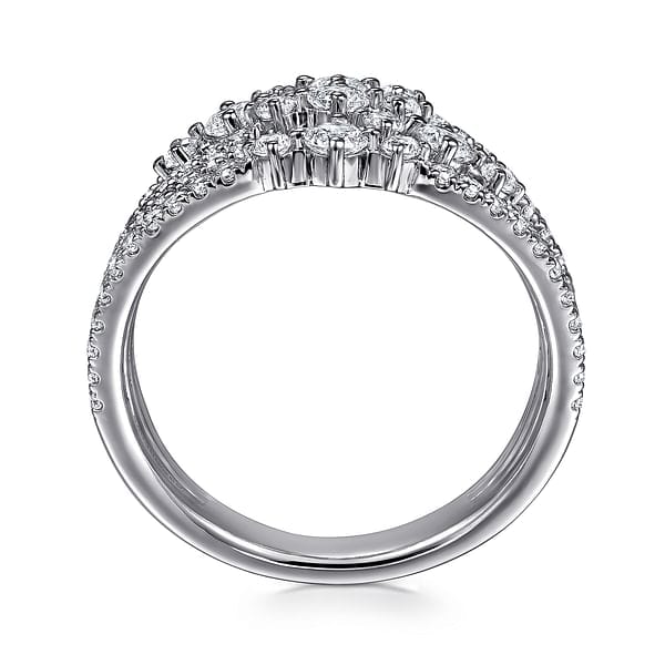 14K White Gold Diamond Wide Band Ring - LR52747W45JJ-Gabriel & Co.-Renee Taylor Gallery