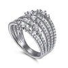 14K White Gold Diamond Wide Band Ring - LR52747W45JJ-Gabriel & Co.-Renee Taylor Gallery