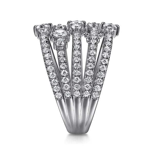 14K White Gold Diamond Wide Band Ring - LR52747W45JJ-Gabriel & Co.-Renee Taylor Gallery