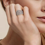 14K White Gold Diamond Wide Band Ring - LR52747W45JJ-Gabriel & Co.-Renee Taylor Gallery