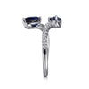 14K White Gold Diamond and Blue Sapphire Bypass Ring - LR52401W45SA-Gabriel & Co.-Renee Taylor Gallery