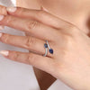 14K White Gold Diamond and Blue Sapphire Bypass Ring - LR52401W45SA-Gabriel & Co.-Renee Taylor Gallery