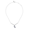 14K White Gold Diamond and Blue Sapphire Teardrop Twist Necklace - NK7251W45SA-Gabriel & Co.-Renee Taylor Gallery