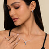14K White Gold Diamond and Blue Sapphire Teardrop Twist Necklace - NK7251W45SA-Gabriel & Co.-Renee Taylor Gallery