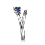 14K White Gold Diamond and Sapphire Bypass Ring – LR52707W45SA-Gabriel & Co.-Renee Taylor Gallery