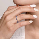 14K White Gold Diamonds and Marquise Blue Sapphire Ring - LR52645W45SA-Gabriel & Co.-Renee Taylor Gallery