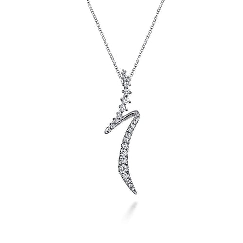 14K White Gold Graduating Diamond Bypass Pendant Necklace - NK7845W45JJ-Gabriel & Co.-Renee Taylor Gallery