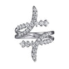 14K White Gold Graduating Diamond Bypass Ring - LR52805W45JJ-Gabriel & Co.-Renee Taylor Gallery
