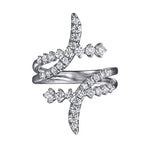 14K White Gold Graduating Diamond Bypass Ring - LR52805W45JJ-Gabriel & Co.-Renee Taylor Gallery