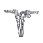 14K White Gold Graduating Diamond Bypass Ring - LR52805W45JJ-Gabriel & Co.-Renee Taylor Gallery