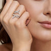 14K White Gold Graduating Diamond Bypass Ring - LR52805W45JJ-Gabriel & Co.-Renee Taylor Gallery