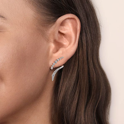 14K White Gold Graduating Diamond Bypass Stud Earrings - EG15367W45JJ-Gabriel & Co.-Renee Taylor Gallery