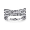 14K White Gold Graduating Diamond Spike Easy Stackable Ring - LR52804W45JJ-Gabriel & Co.-Renee Taylor Gallery