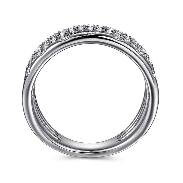 14K White Gold Graduating Diamond Spike Easy Stackable Ring - LR52804W45JJ-Gabriel & Co.-Renee Taylor Gallery