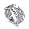 14K White Gold Graduating Diamond Spike Easy Stackable Ring - LR52804W45JJ-Gabriel & Co.-Renee Taylor Gallery