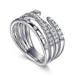 14K White Gold Graduating Diamond Spike Easy Stackable Ring - LR52804W45JJ-Gabriel & Co.-Renee Taylor Gallery