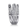 14K White Gold Graduating Diamond Spike Easy Stackable Ring - LR52804W45JJ-Gabriel & Co.-Renee Taylor Gallery
