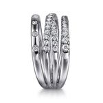 14K White Gold Graduating Diamond Spike Easy Stackable Ring - LR52804W45JJ-Gabriel & Co.-Renee Taylor Gallery