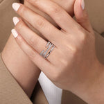 14K White Gold Graduating Diamond Spike Easy Stackable Ring - LR52804W45JJ-Gabriel & Co.-Renee Taylor Gallery