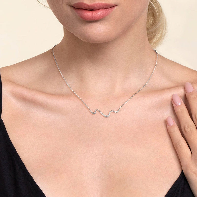 14K White Gold Graduating Diamond Wave Bar Necklace - NK7765W45JJ-Gabriel & Co.-Renee Taylor Gallery
