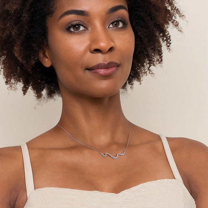 14K White Gold Graduating Diamond Wave Bar Necklace - NK7765W45JJ-Gabriel & Co.-Renee Taylor Gallery