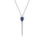 14K White Gold Graduating Diamonds and Blue Sapphire Pendant Drop Necklace – NK7738W45SA-Gabriel & Co.-Renee Taylor Gallery